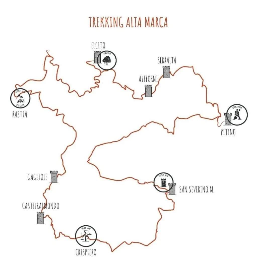Mappa del Cammino dei Forti